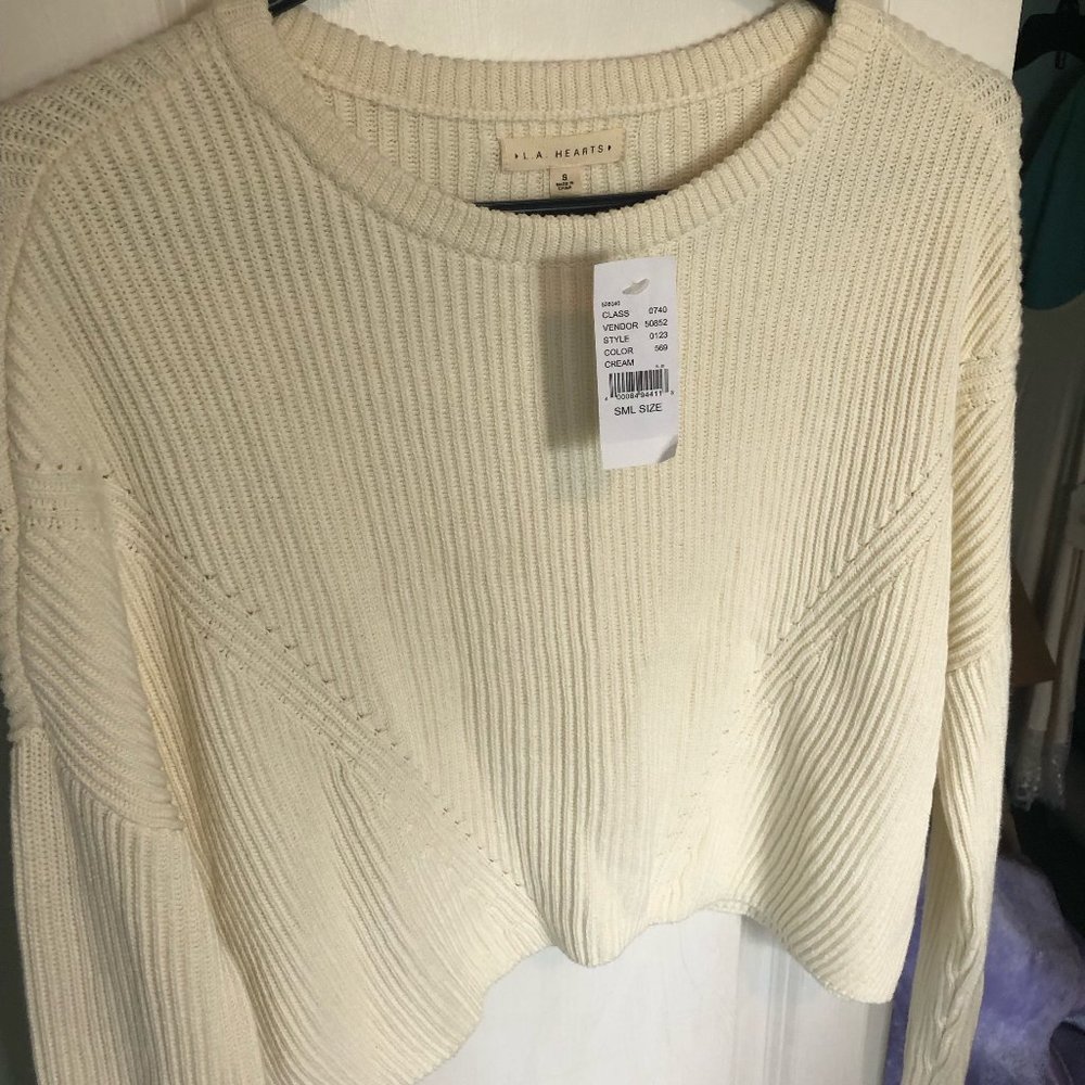 Pacsun White Crop Sweater Size Small
